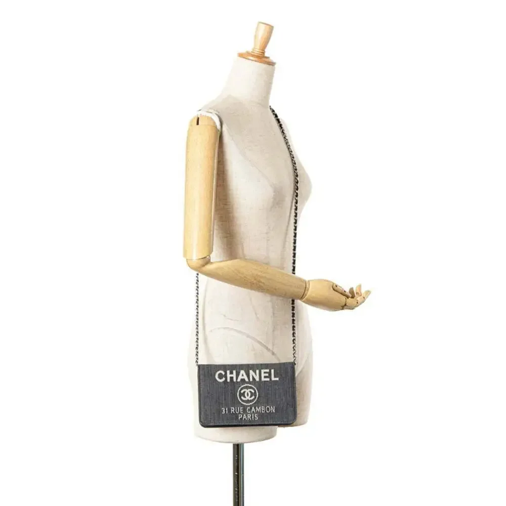 CHANEL Authentic White Leather Deauville Wallet